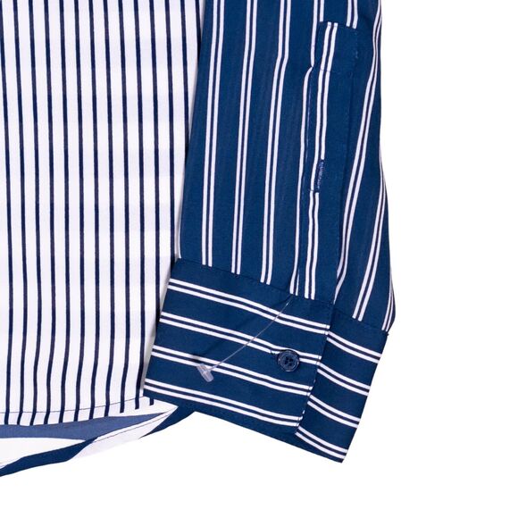 Express Women's Shirt Portofino Button Up Blue White Striped Blouse Top Size XS - Picture 9 of 9